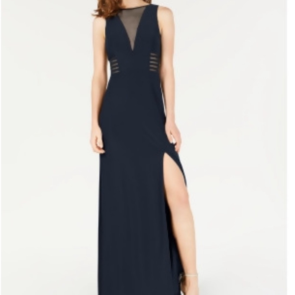 Black formal maxi dress with slit